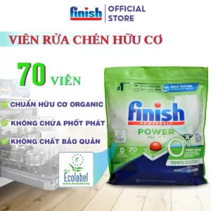 Viên Rửa Bát Hữu Cơ Finish Powerball All in 1 0% - Túi 70 Viên Ecolabel - giải thích chi tiết tính năng