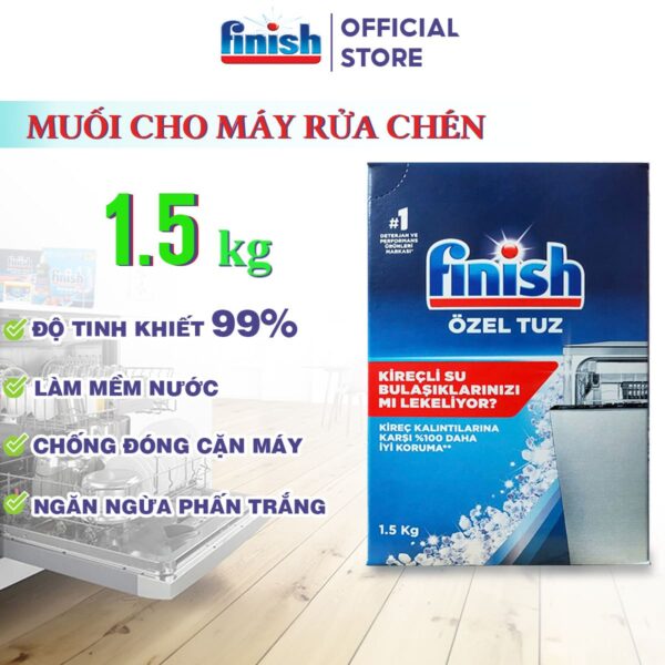 Muối rửa bát Finish - Hộp 1.5 kg muối cho máy rửa bát - Hình ảnh 2